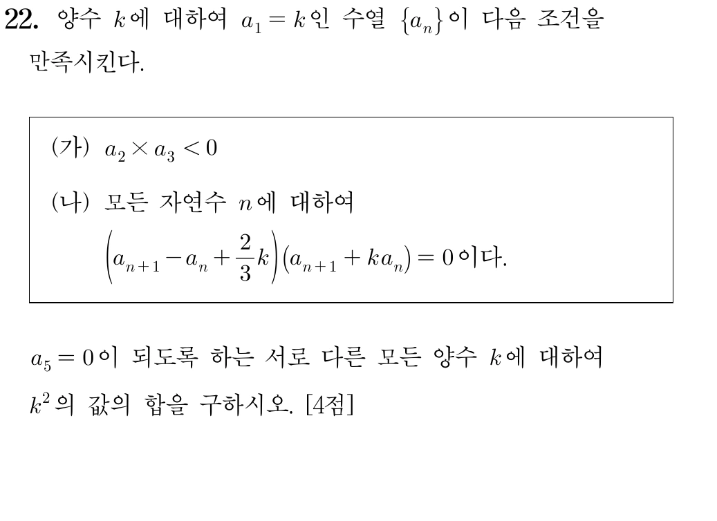 2025학년도 9월 모의평가 수학 22번 문제
