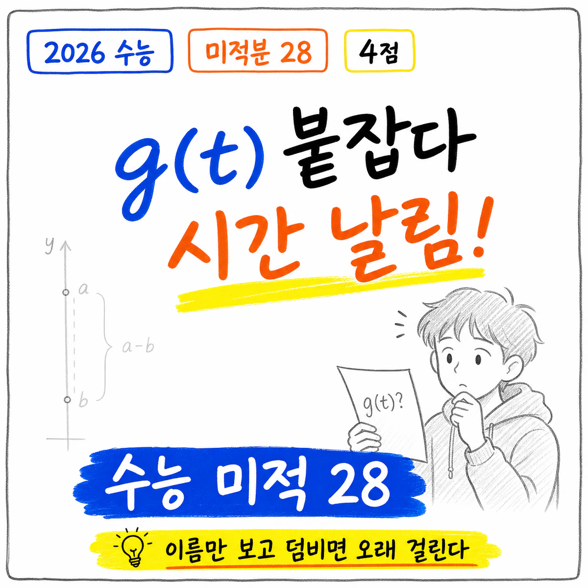 2026학년도 대학수학능력시험 수학 미적분 28번 풀이 썸네일