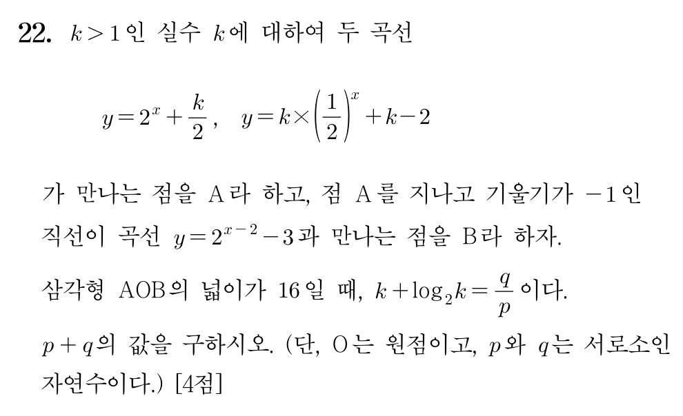 2026학년도 6월 모의평가 수학 22번 문제