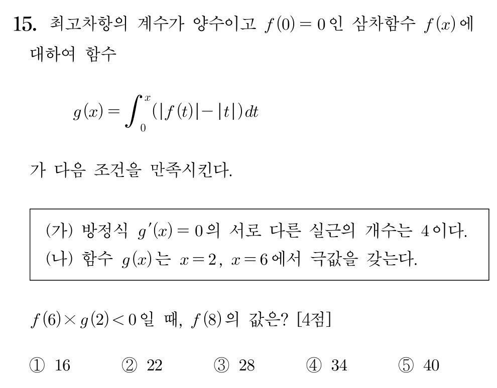 2026학년도 9월 모의평가 수학 공통 15번 문제
